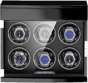 Watch Winder Automatic Watches with Quiet Motor Storage Case LCD Screen LED Lighting Luxury Mechanical Watches Display Box (6 0)