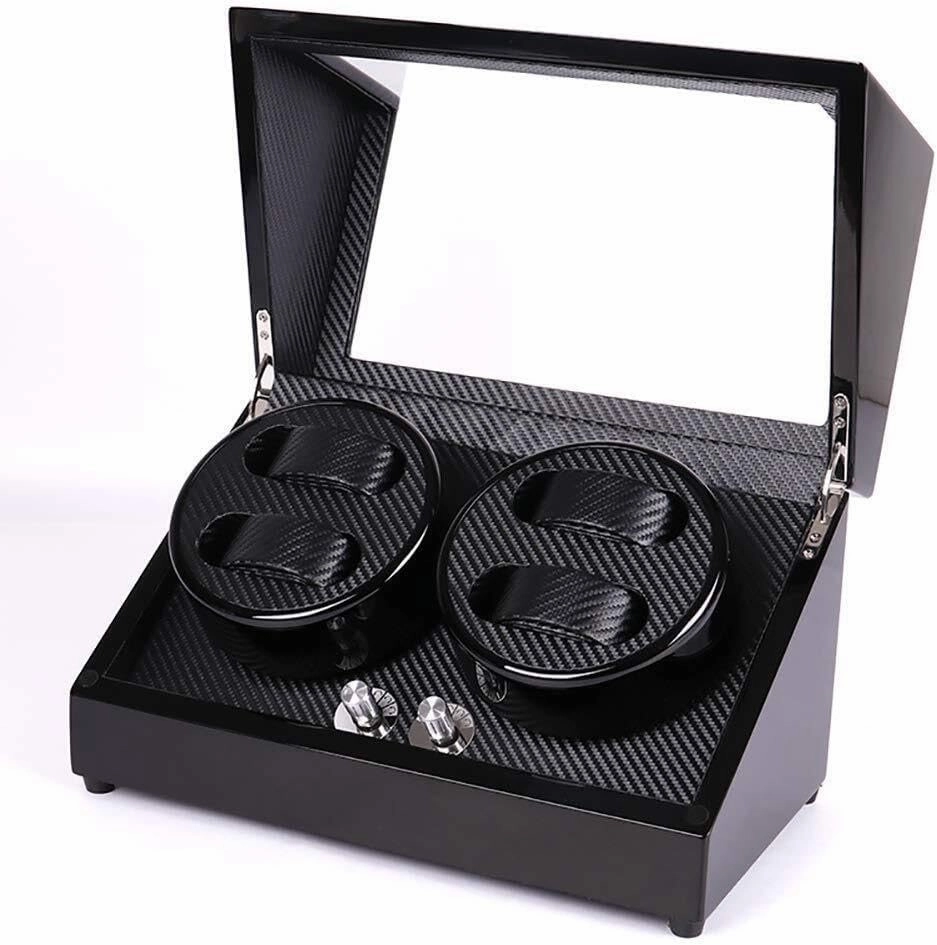 Watch Winder Box for 2 Automatic Watches, Quiet Motor, 4 Rotation Modes, Display Case with Storage