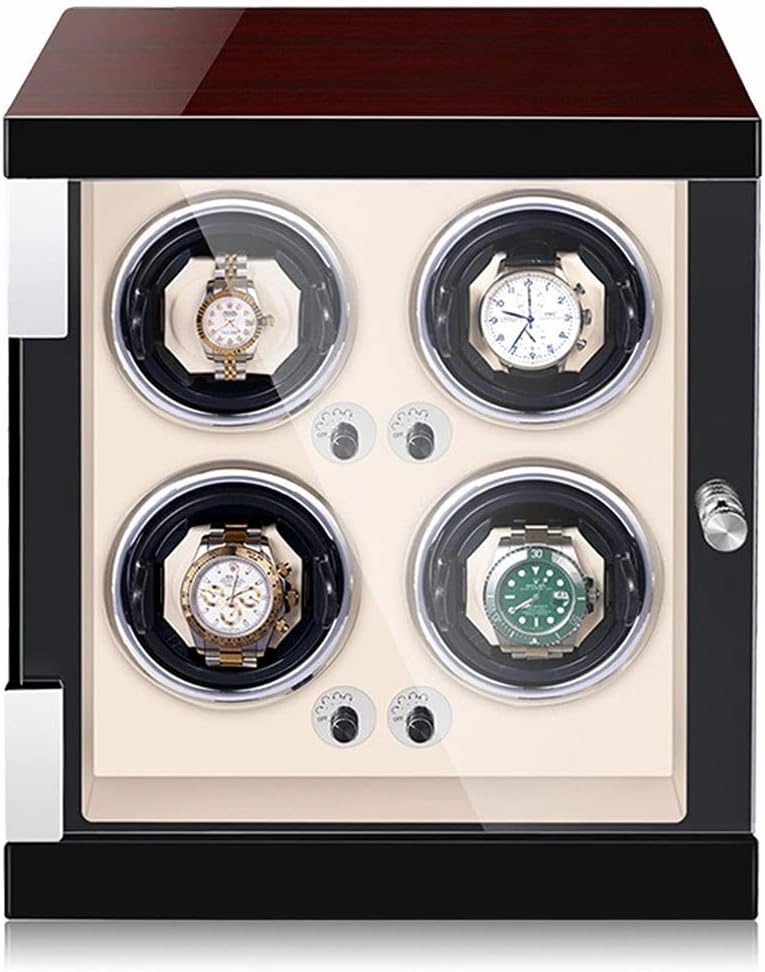 Watch Winder for Single Watch, Smooth Touch LED Watch Holder for Men Women Watch, Glass Door with Access Switch (Ebony 2 epitoper)