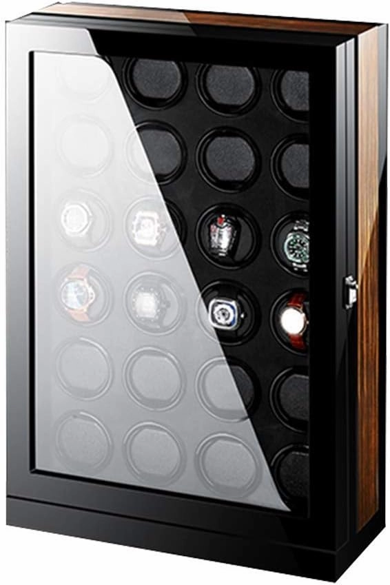 Watch Winder Touch Display Japan Silent Motor Wooden Piano Finish Automatic Box Winder Spaces with LED Elegant Showcase Watch Winder Display Watch Box Storage