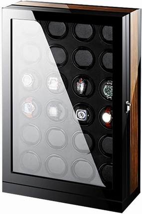 Watch Winder Touch Display Japan Silent Motor Wooden Piano Finish Automatic Box Winder Spaces with LED Elegant Showcase Watch Winder Display Watch Box Storage