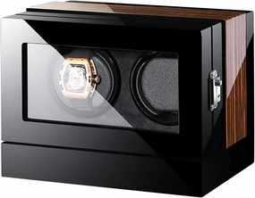 Watch Winders - 2-Slot Luxury Smart Automatic Watch Winding Box Touch Screen Mechanical Watch Winder Shaker Quiet Motor Watches Storage Case with Led Light