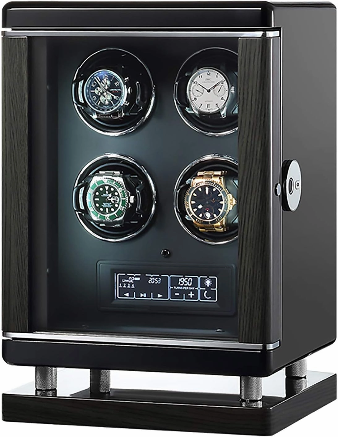 Watch Winders - Luxury Smart Watch Winder Automatic Mechanical Watch Motor Shaker Storage Box with Fingerprint Unlock Watches Rotation Display Holder Organizer ()