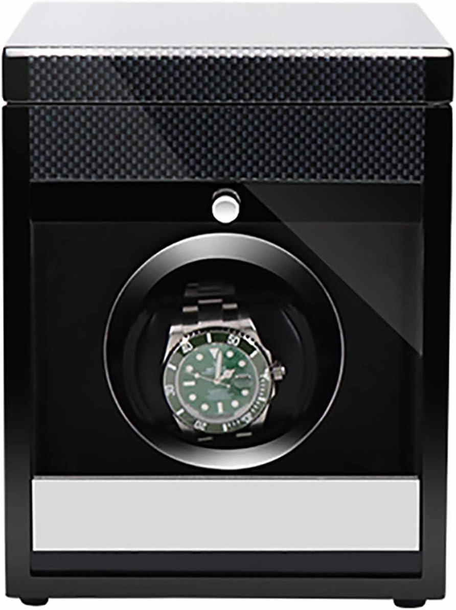 Watch Winders - Wooden Watch Storage Case Smart Watches Winder with Led Light Mechanical Watch Automatic Shaker Watch Winding (Carbon Fiber Paint 1)