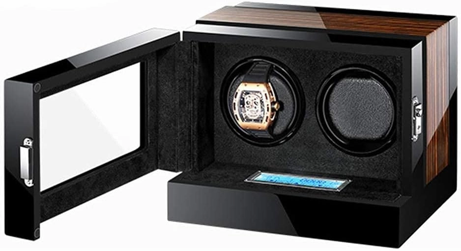 Watch Winders Automatic LCD Touch Sn Display,Wooden Finish,Built-in Illumination Winding Spaces Powered by Extremely Quiet Motor Fashion Watch Winder Display Watch Box
