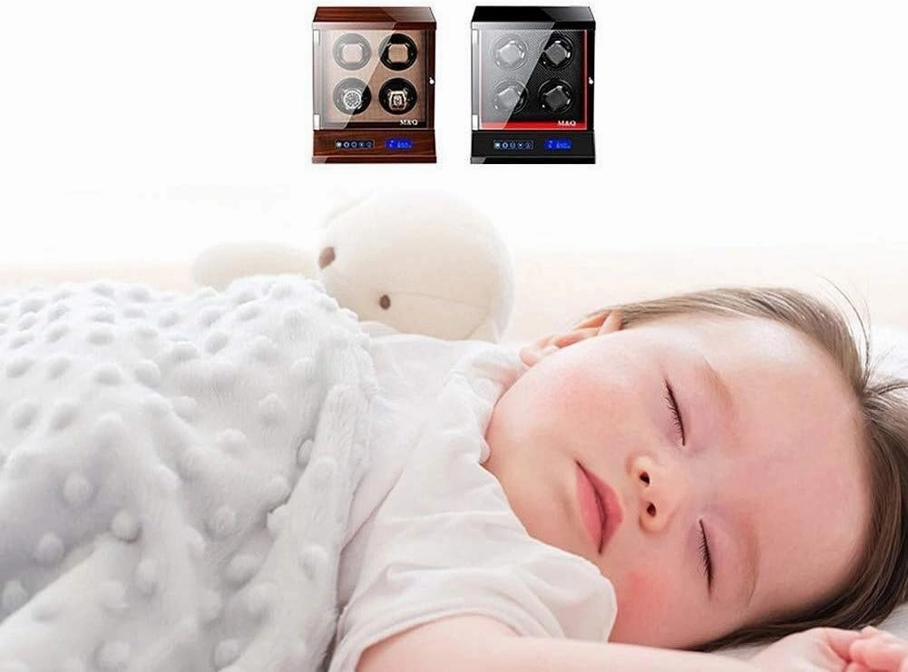 Watch Winders Automatic Watch Winder 4 Watches with Lock Touch LCD Digital Display Quiet Storge Case 5 Rotation Modes Good