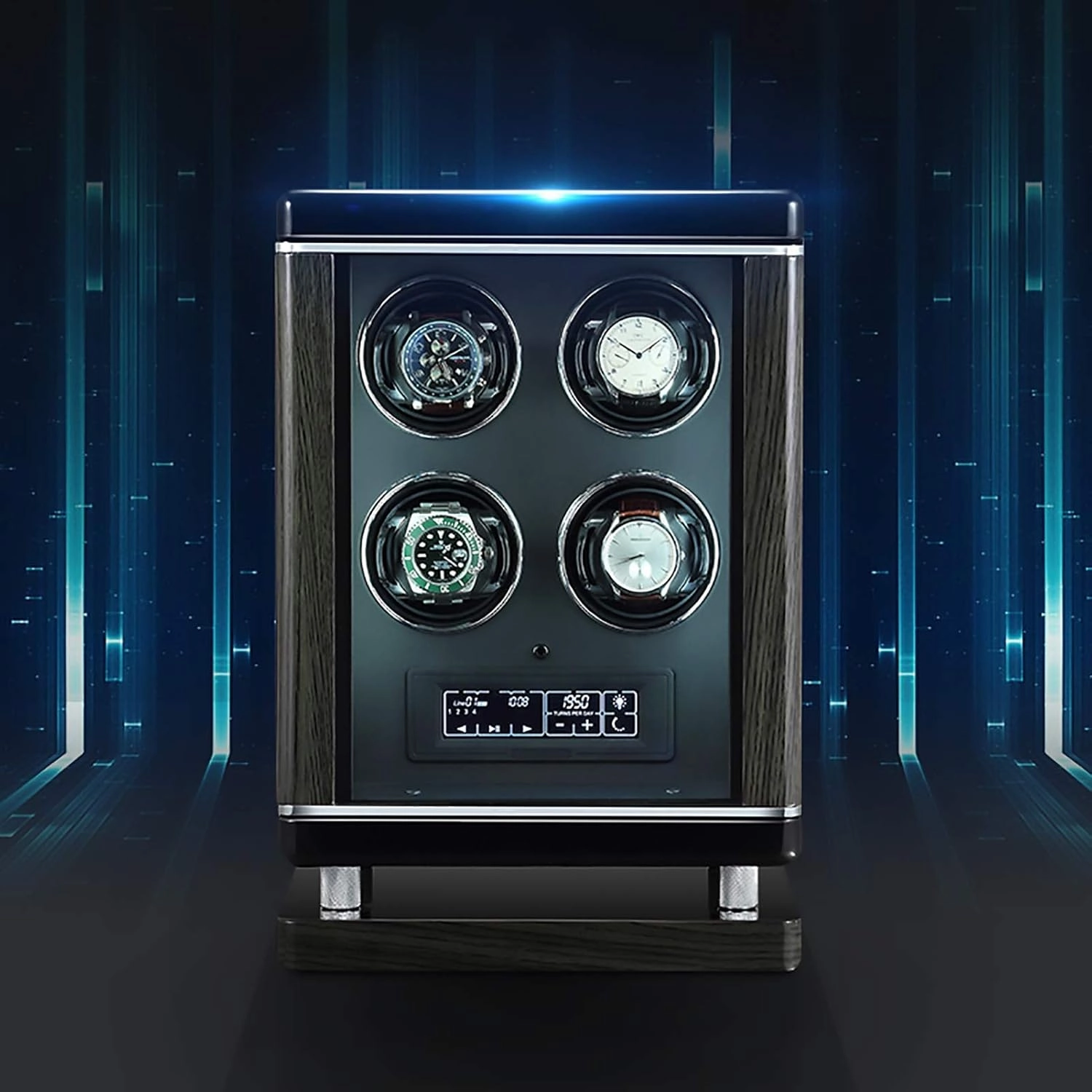 Watch Winders Luxury Smart Watch Winder Automatic Mechanical Watch Motor Shaker Storage Box with Fingerprint Unlock (A 6 Slots) (A 9 slots)