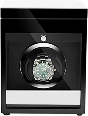 Watch Winders Wooden Watch Storage Case Smart Watches Winder with LED Light Mechanical Watch Automatic Shaker Watch Win (Black Paint 2) (Black Paint 1)