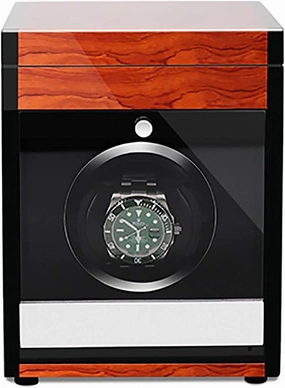 Watch Winders Wooden Watch Storage Case Smart Watches Winder with LED Light Mechanical Watch Automatic Shaker Watch Win (Red Wood Grain Paint 1)