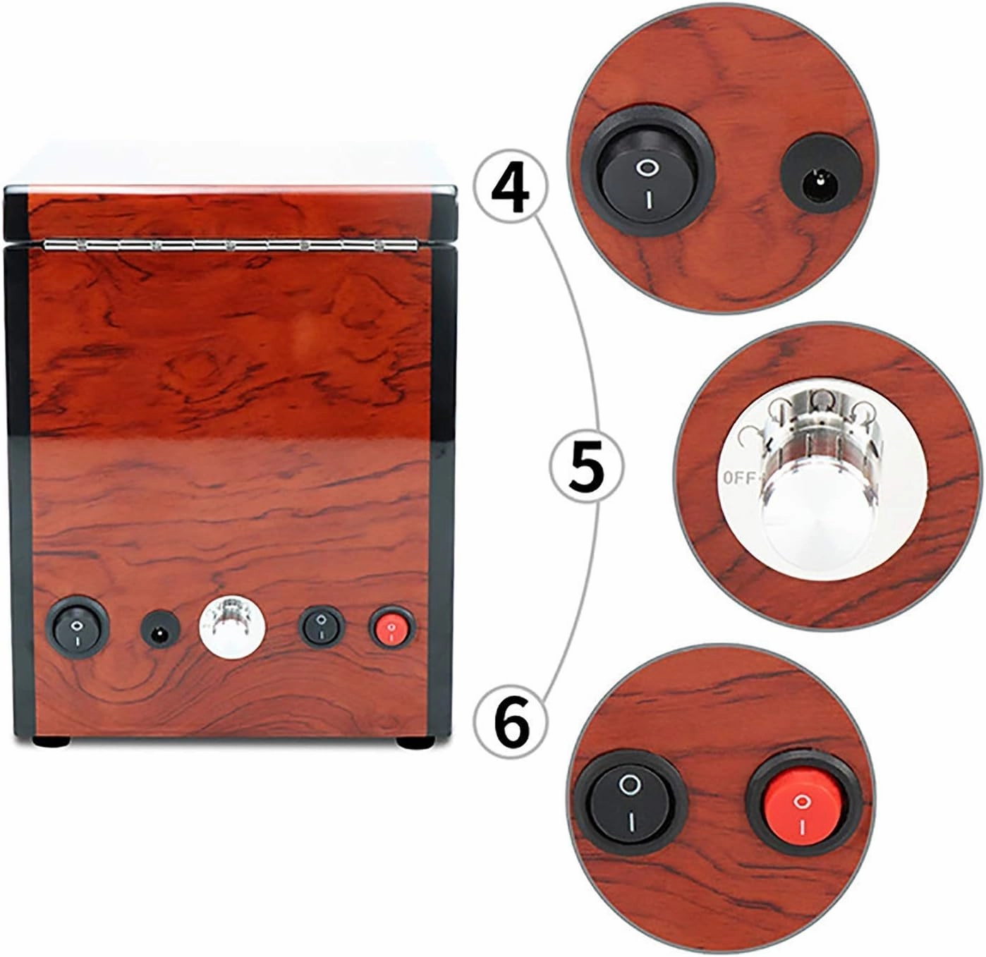Watch Winders Wooden Watch Storage Case Smart Watches Winder with LED Light Mechanical Watch Automatic Shaker Watch Win (Red Wood Grain Paint 1)