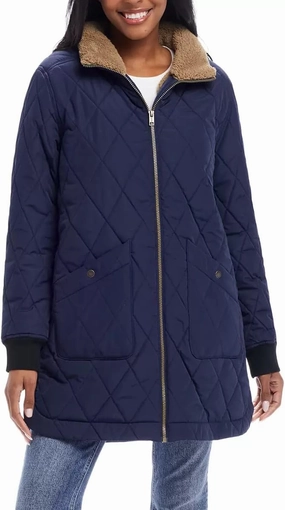Weatherproof Vintage Women's Sherpa Lined Quilted Long Coat