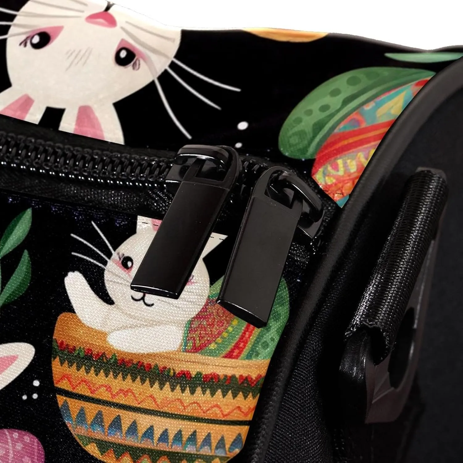 Weekender Travel Bag,Small Gym Bag,Bunny Easter Eggs Colorful Flowers,Gym Duffle Bag