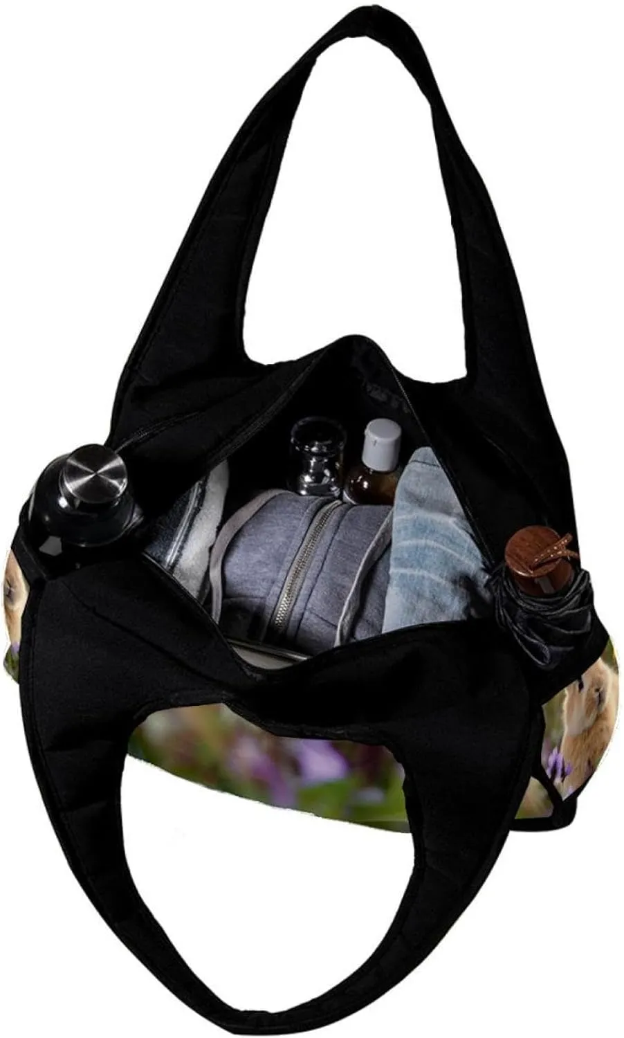 Weekender Travel Bag,Small Gym Bag,Bunny Rabbit Flowers Daisy,Gym Duffle Bag