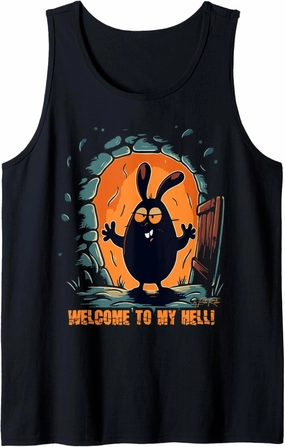 Welcome to my hell, the scary dungeon bunny Tank Top