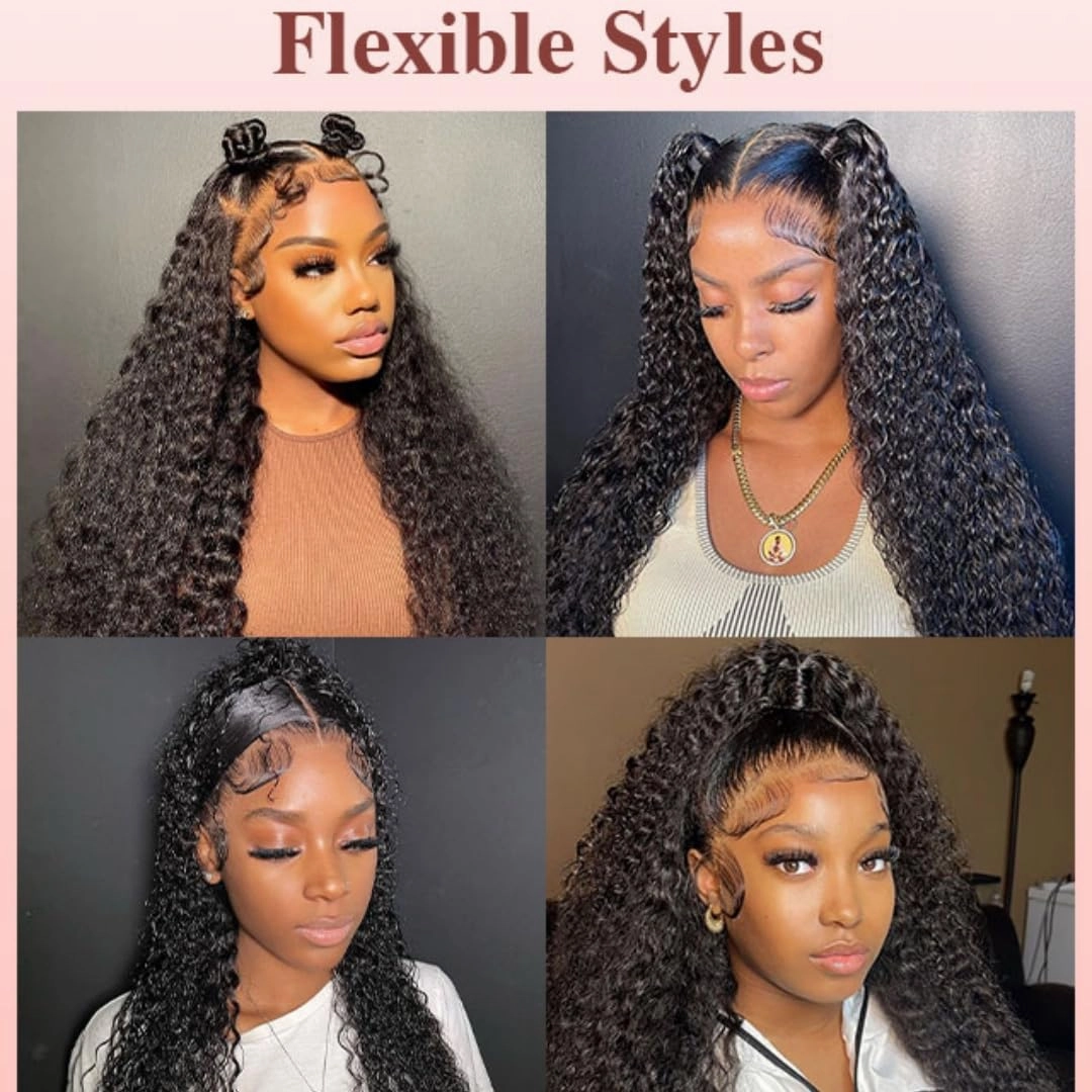 West Kiss Kinky Curly 4x7 Closure Wig, Human Hair, 24 Inch, Ready To Wear, Glueless, Pre Plucked, Pre Cut Lace, 180 Density, WIG, Wigs