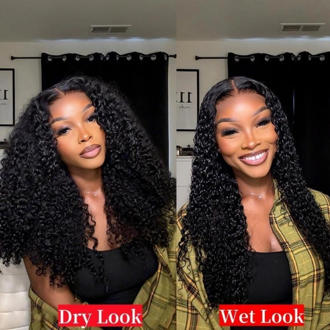 West Kiss Kinky Curly 4x7 Closure Wig, Human Hair, 24 Inch, Ready To Wear, Glueless, Pre Plucked, Pre Cut Lace, 180 Density, WIG, Wigs