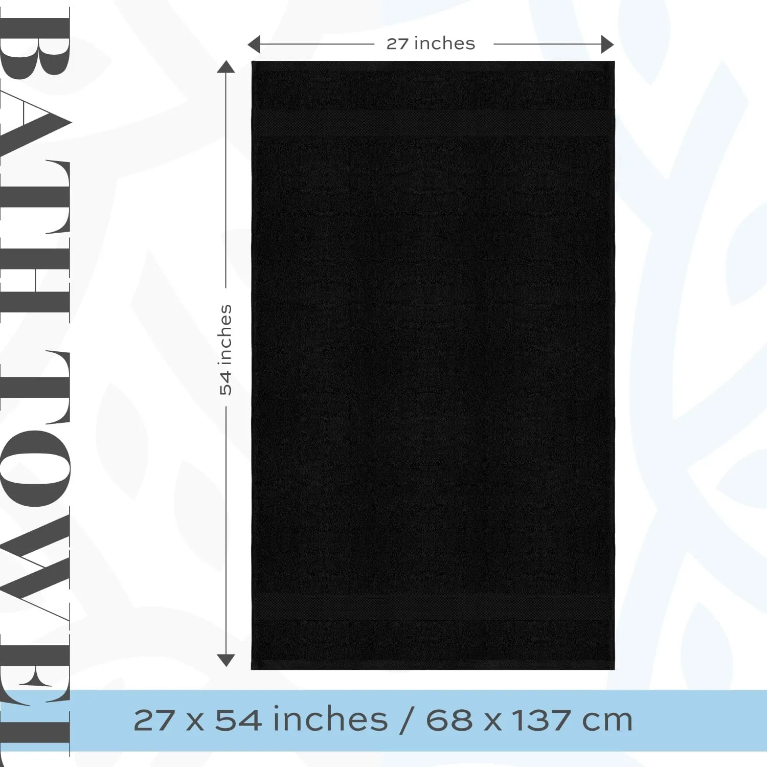White Classic Luxury Bath Towels Set of 4 Large - 700 GSM Cotton Ultra Soft Bath Towels 27x54 | Highly Absorbent and Quick Dry | Hotel Towels for Bathroom Luxury, Plush Shower Towels, Black