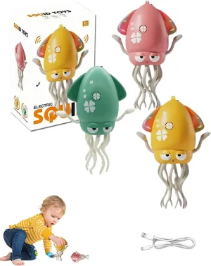 Wiggly Wonder Octopus - Auto-Sensing Dancing & Sliding Companion, Dancing Octopus with LED Lights, Auto Avoidance, 2 Play Modes, Smart Tentacle Explorer for Boys and Girls