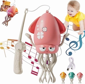 Wiggly Wonder Octopus, Electric Dancing Octopus Toy, Creative Magic Crazy 8 Legs, Dancing Squid Toy, Smart Tentacle Explorer, Crazy 8 Led Auto Dances, Smart Avoidance Toys (Pink)