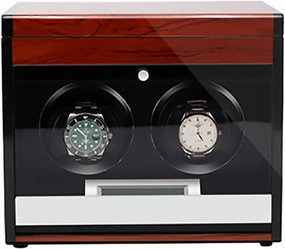 Winding Box Watch Winders - Wooden Watch Storage Case Smart Watches Winder with LED Light Mechanical Watch Automatic Shaker with Access Control Watch Winding Bo,Red Wood Grain Paint-2