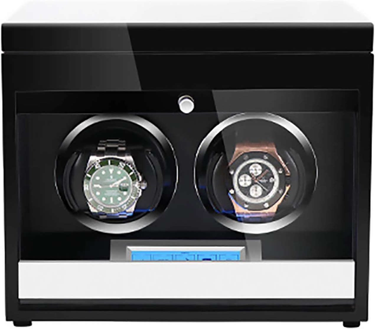 Winding Box Watch Winders - Wooden Watch Storage Case Smart Watches Winder with LED Light Mechanical Watch Automatic Shaker with Access Control Watch Winding Box
