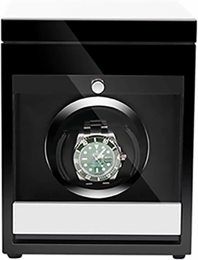 Winding Box Watch Winders - Wooden Watch Storage Case Smart Watches Winder With Led Light Mechanical Watch Automatic Shaker With Access Control Watch Winding Box (Red Wood Grain Pa,Black Paint-1