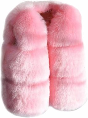 Winter Coats for Toddler Baby Girls Faux Fur Vest Winter Warm Coat Jacket Cute Thick Furry Kids Vest Dress Coat