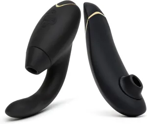 Womanizer InsideOut Black Dual Stimulation Pleasure Air Clitoris Stimulator Rabbit Vibrator & Womanizer Premium 2 Black Pleasure Air Clitoris Sucker - Female Sex Toys Bundle