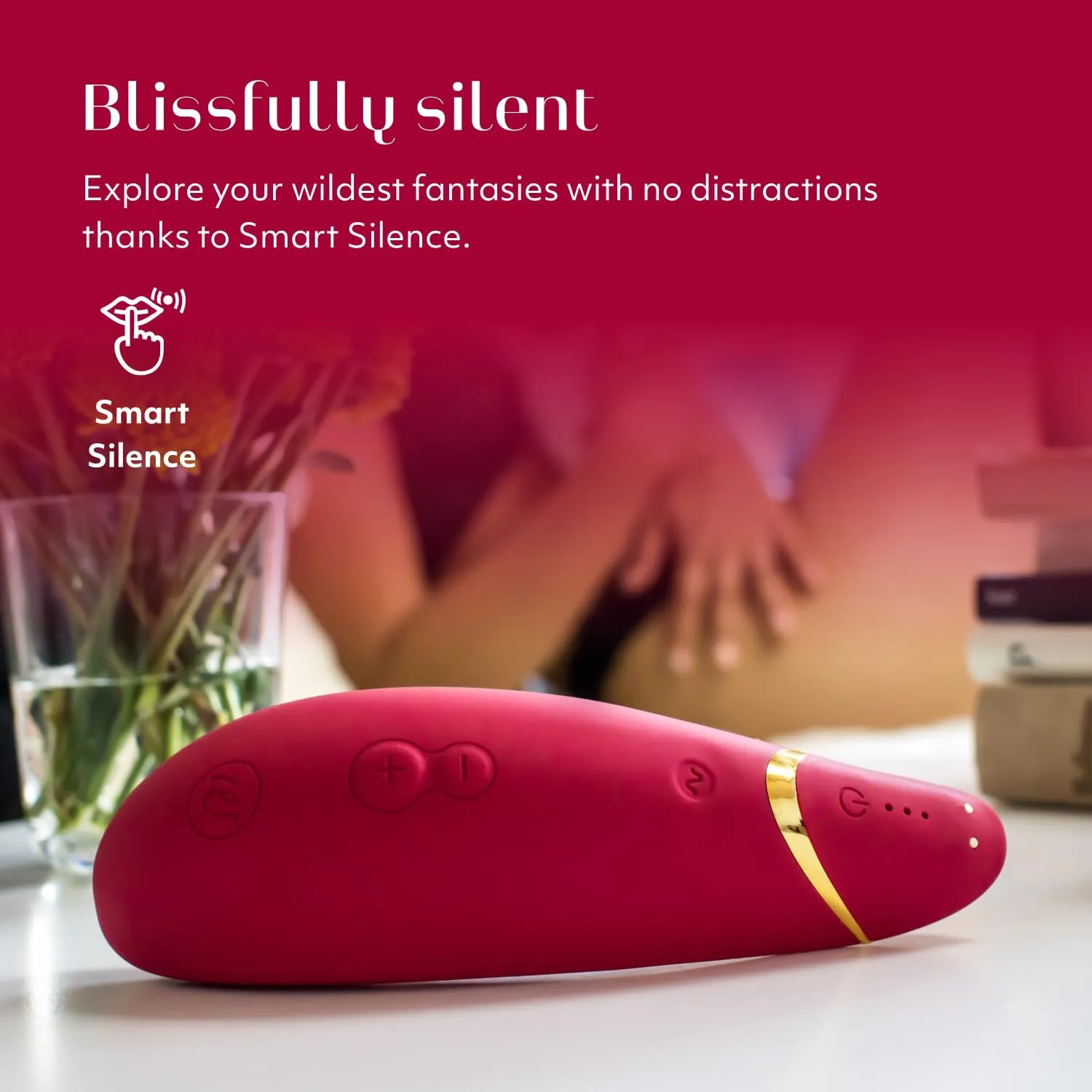 Womanizer Premium 2 Clitoris Vibrator for Women | Clit Sucker Adult Toys | Vibrating Adult Sex Toy | Clit Stimulator for Woman with 14 Suction Speeds | Waterproof Clitoral Stimulation Massager | Red
