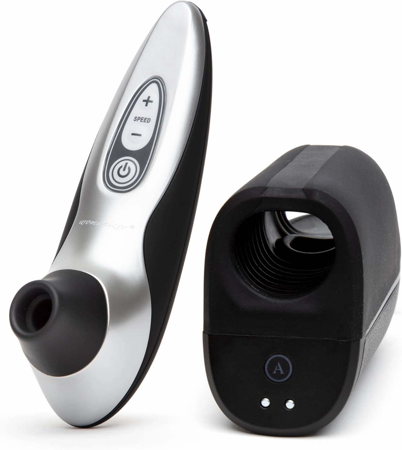Womanizer Pro40 Black Pleasure Air Clitoris Sucker & Arcwave Ion Pleasure Air Male Masturbator - All About Us Couples Sex Toys Bundle