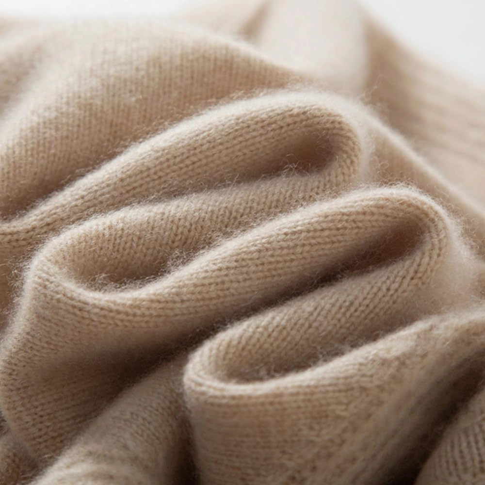 Women's Cashmere and Wool Blend Casual Knit Long Sleeve Thickening Type Hoodie Sweater