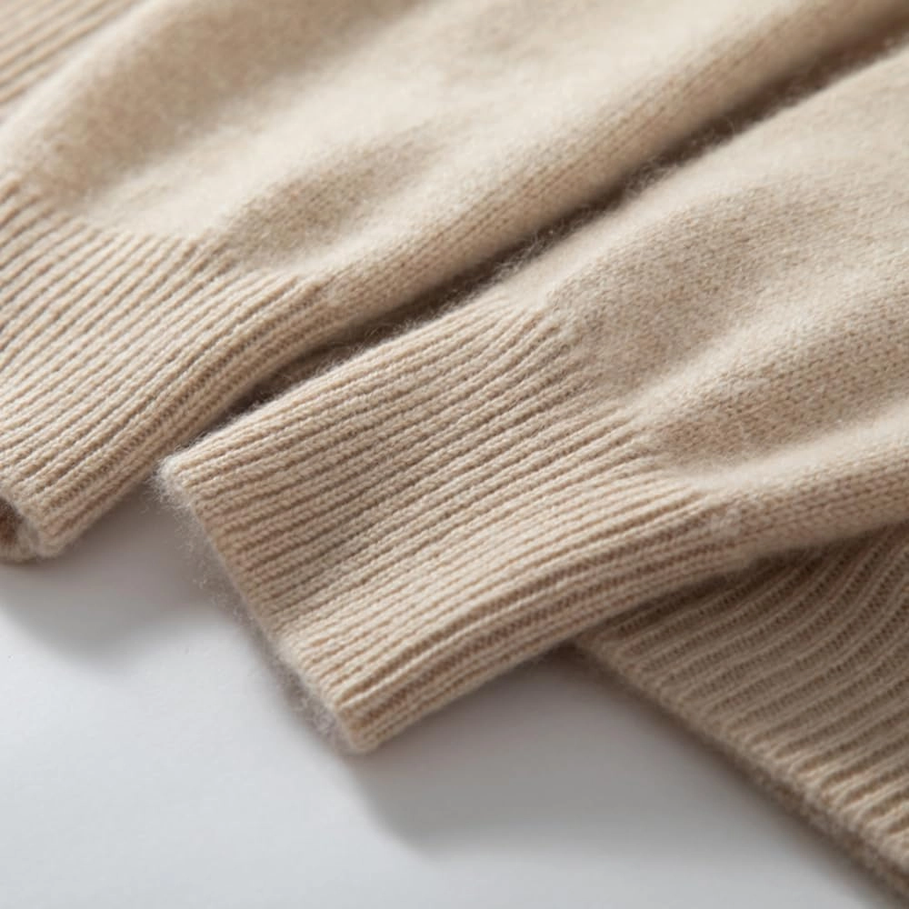 Women's Cashmere and Wool Blend Casual Knit Long Sleeve Thickening Type Hoodie Sweater