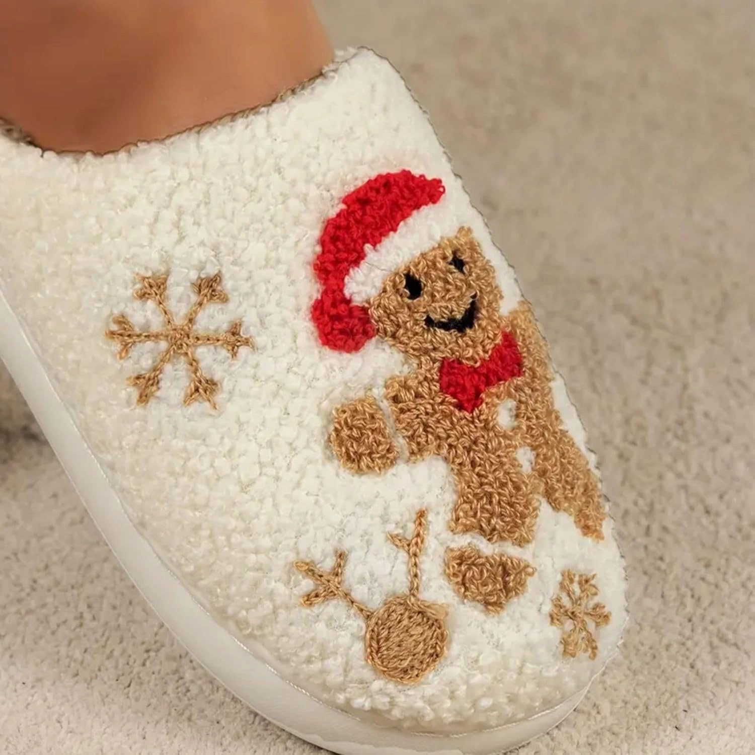 Women's Men's Retro Leopard Print Smiley Slippers Lightning Bolt Memory Foam Soft Plush Warm Non-Slip Home Shoes