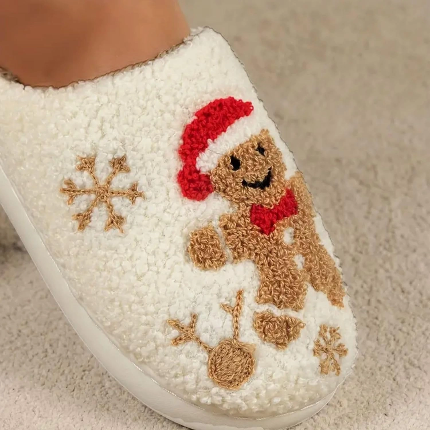 Women's Men's Retro Leopard Print Smiley Slippers Lightning Bolt Memory Foam Soft Plush Warm Non-Slip Home Shoes
