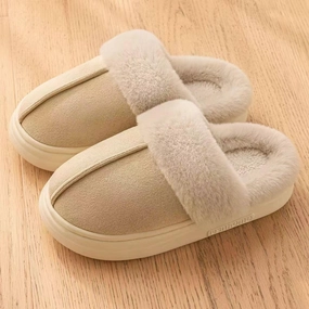 Women's Suede Slippers - Non-slip House Shoes, Indoor/Outdoor Fuzzy Slippers with Memory Foam