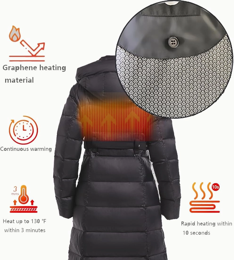 Women's Winter Full Length 800 Fill Duck Down Coat,Plus Size Long Puffer Jacket Parka for Ladies,Hooded,Thickened