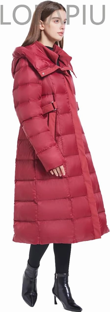 Women's Winter Full Length 800 Fill Duck Down Coat,Plus Size Long Puffer Jacket Parka for Ladies,Hooded,Thickened
