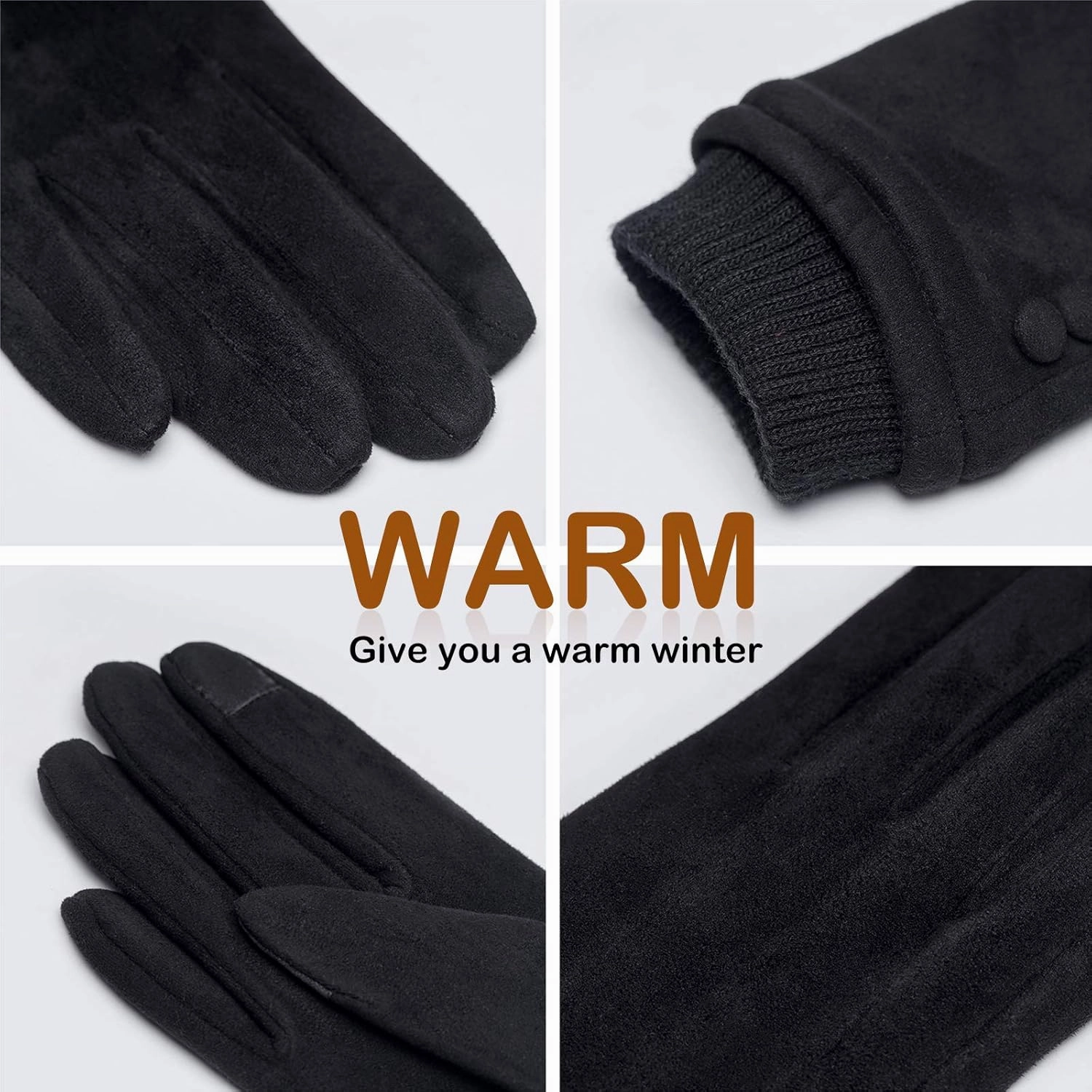 Women's Winter Touch Screen Texting Phone Windproof Gloves - Fleece Lined, Thick Warm Gloves