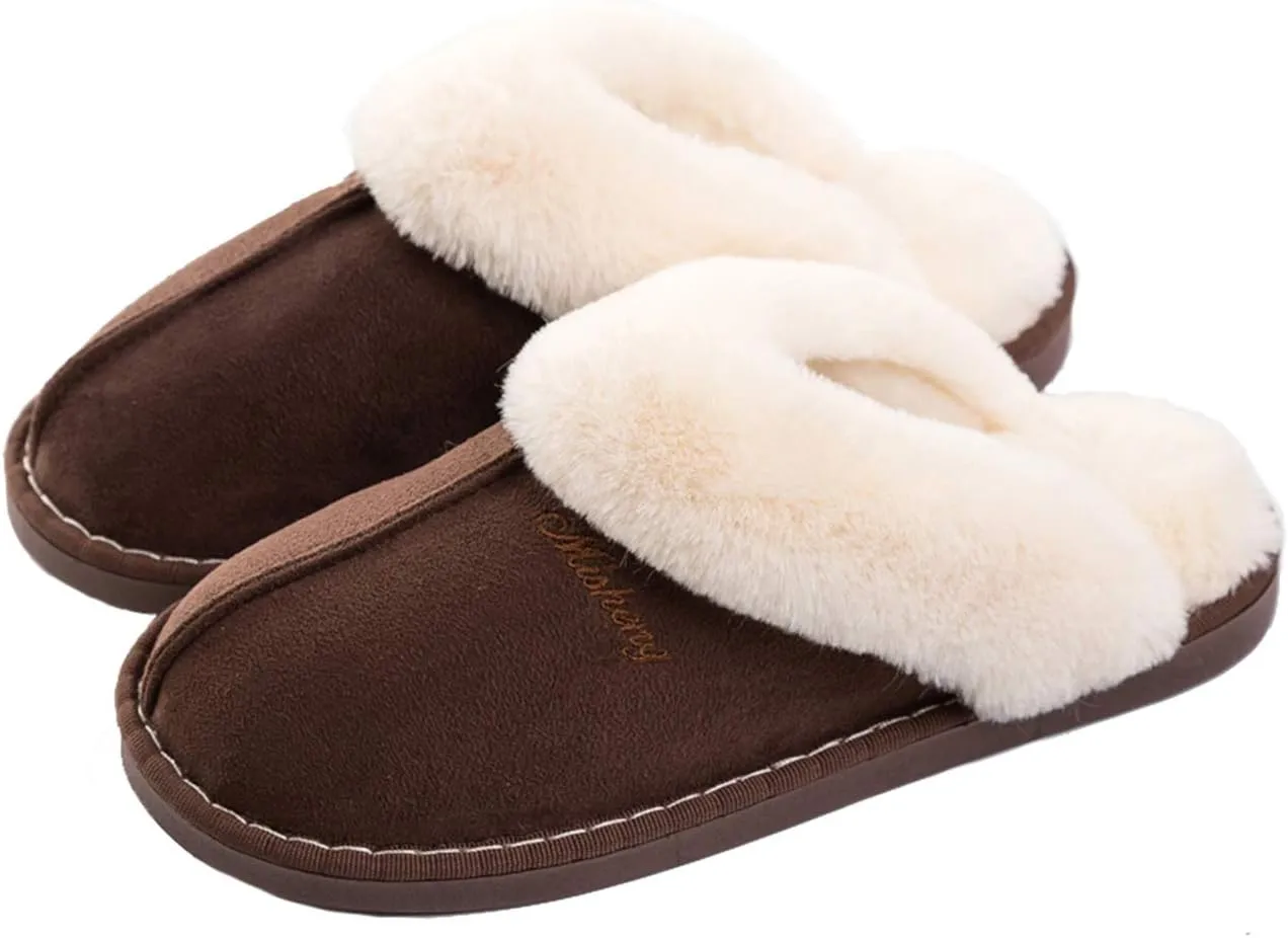 Womens Slippers Soft Plush Warm House Shoes Anti-Slip Fluffy Fur Indoor/Outdoor Slippers