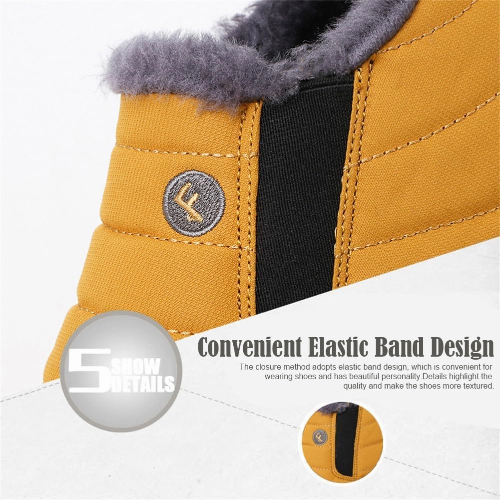 Womens Men Waterproof Warm Plush Lined Outdoor Snow Ankle Boots, Fashionable Winter Shoes for Ultimate Comfort