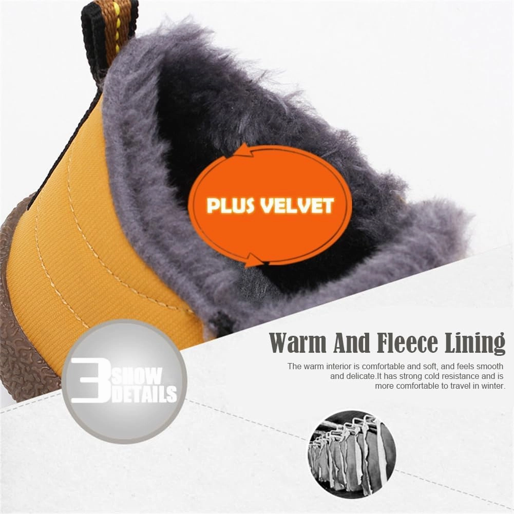 Womens Men Waterproof Warm Plush Lined Outdoor Snow Ankle Boots, Fashionable Winter Shoes for Ultimate Comfort