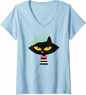 Womens Paul Frank Mika Cat Beret V-Neck T-Shirt