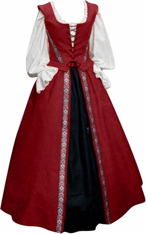 Womens Renaissance Dress 2023 Trendy Ruffle Bell Sleeve Square Neck Tie Up Dress Classic Vintage Victorian Dress