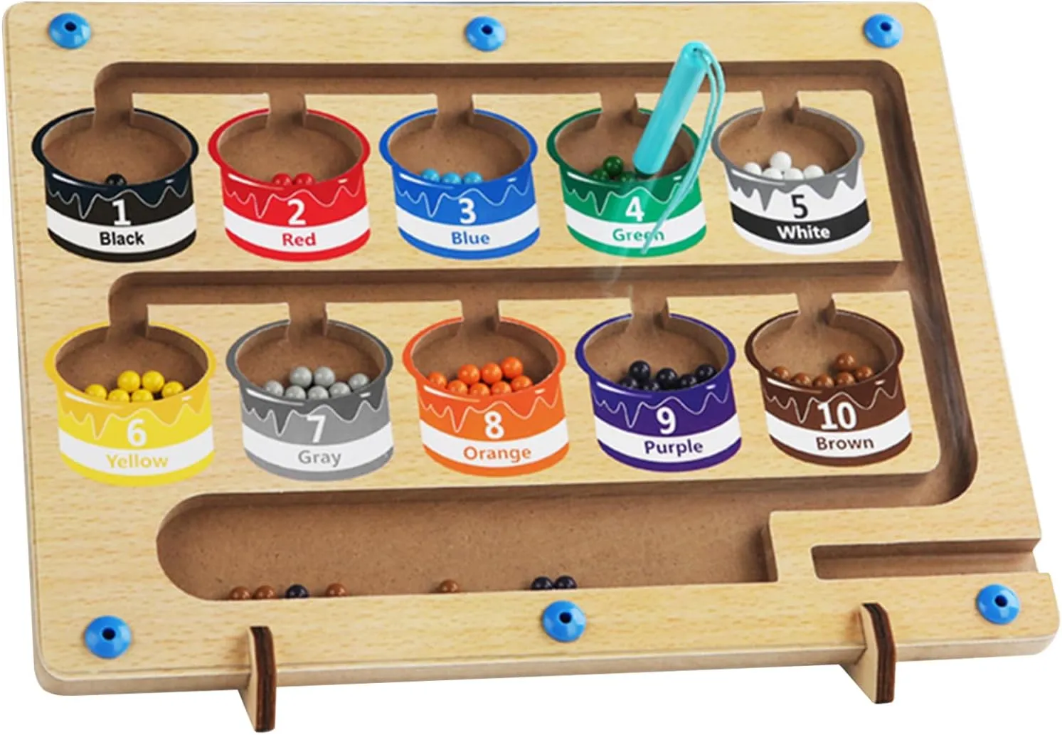 Wooden Magnetic Color and Number Maze Board Game for 3  Years Old Boys and Girls SSWJ-05