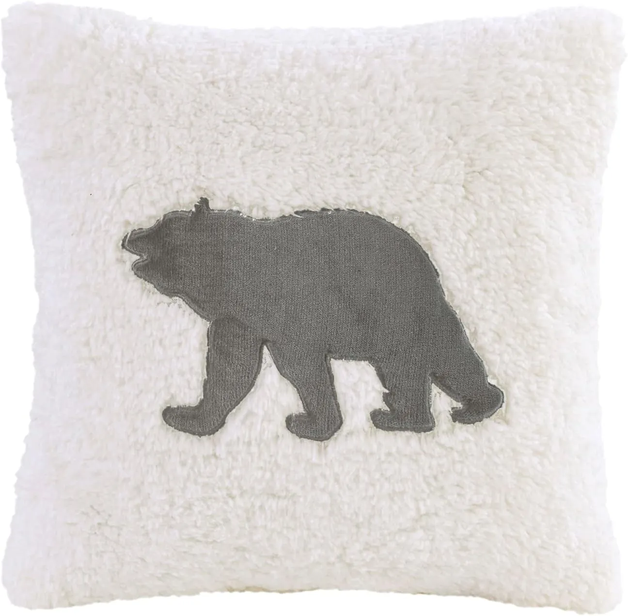 Woolrich Reversible Comforter Set Ultra Soft Plush to Sherpa, Down Alternative, Cold Weather Winter Warm Bedding, with Matching Sham, Decorative Pillow Charcoal/Ivory King 4 Piece