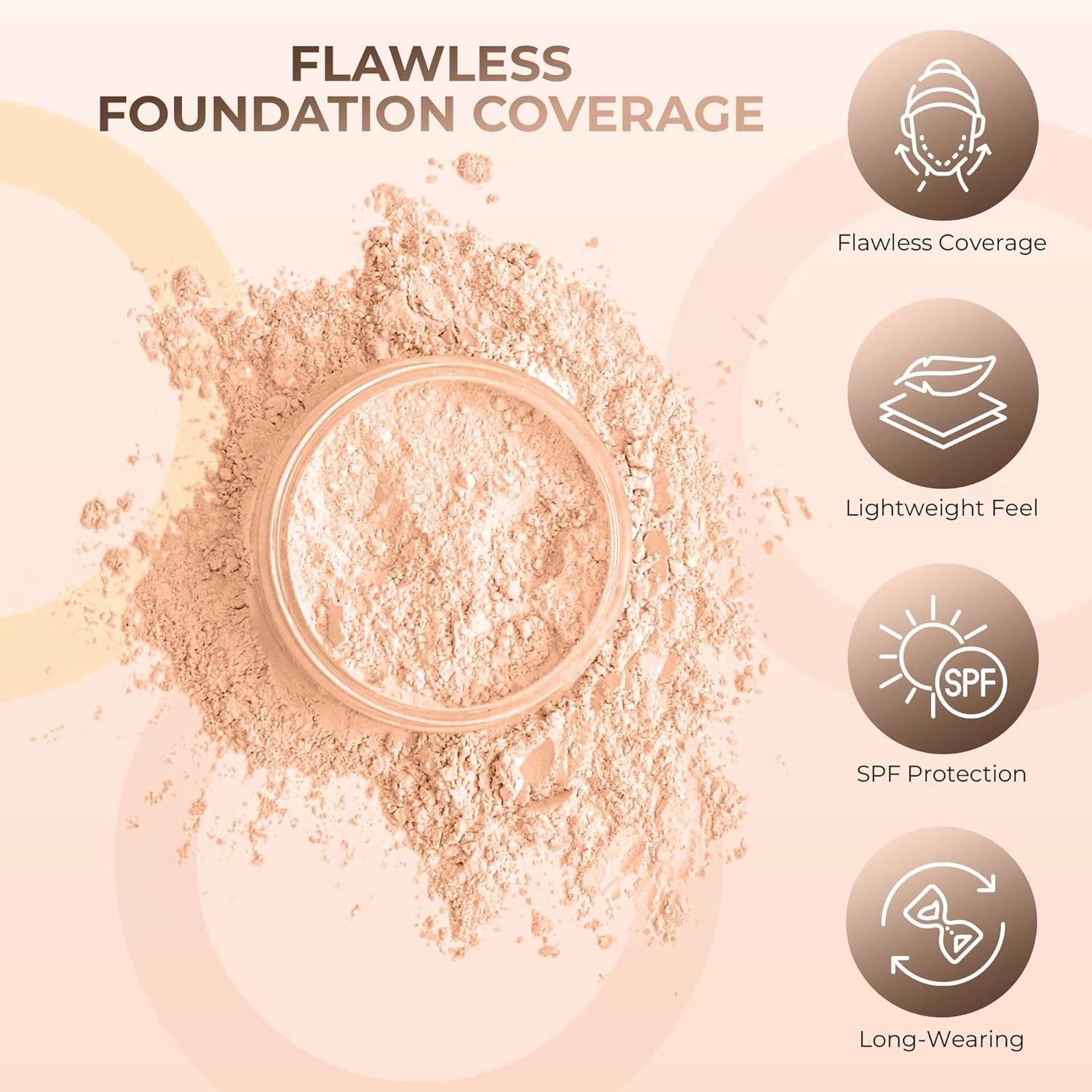 XXL KIT BRUSH & CASE (PINK BISQUE) Full Size Mineral Makeup Set Bare Face Matte Powder Foundation Cover
