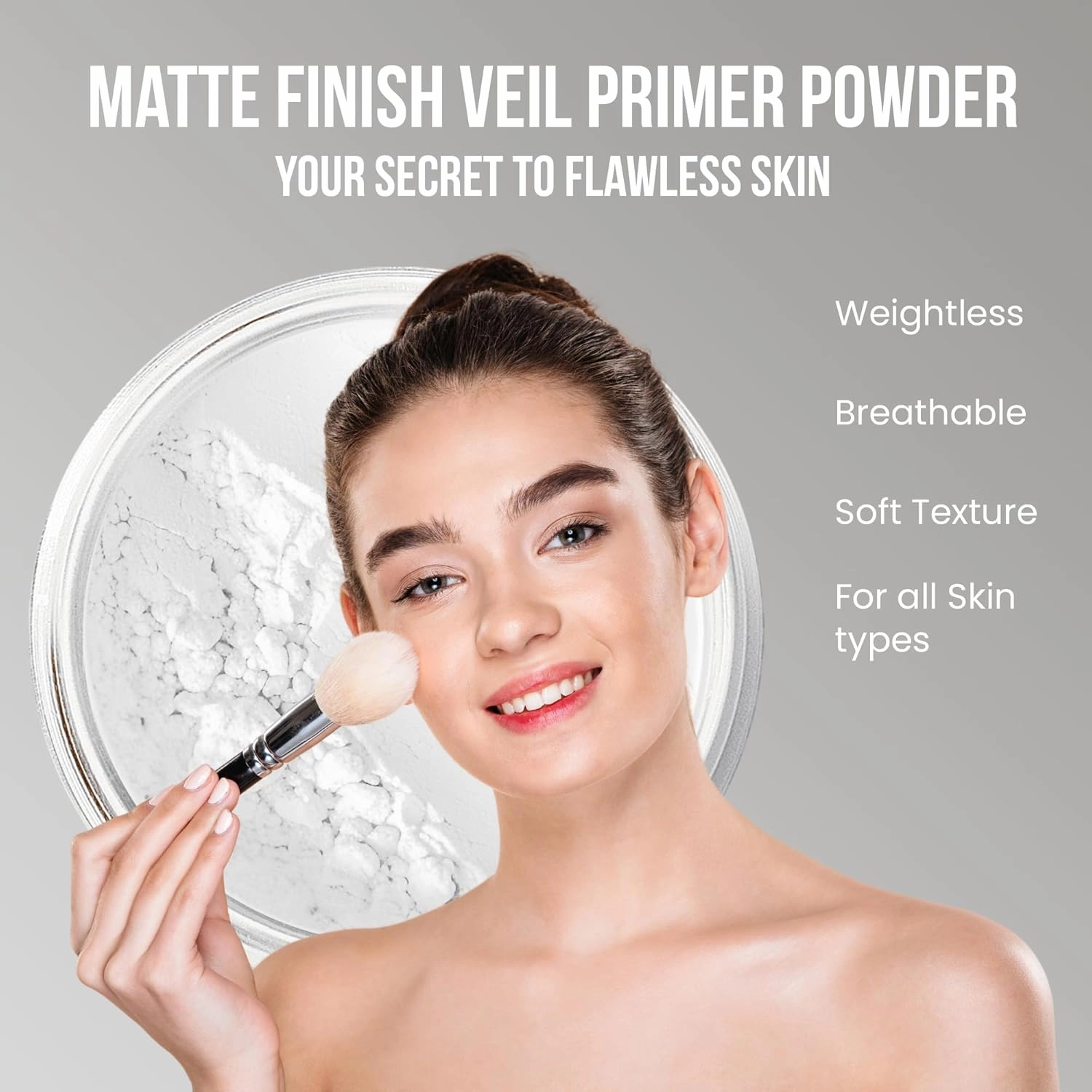 XXL KIT BRUSH & CASE (PINK BISQUE) Full Size Mineral Makeup Set Bare Face Matte Powder Foundation Cover
