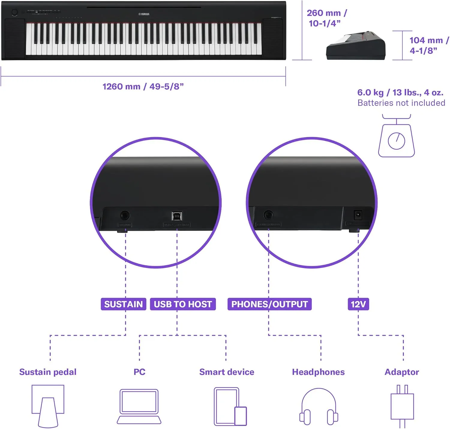 Yamaha, 76-Key Portable Keyboard, (NP35B)