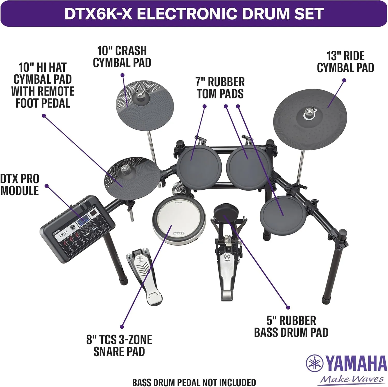 Yamaha Electronic Drum Set (DTX6K-X)