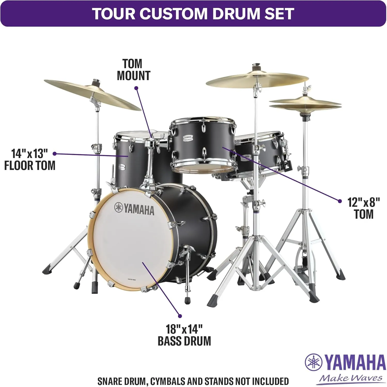 Yamaha Tour Custom Bop Kit Drum Set (TMP8F3)